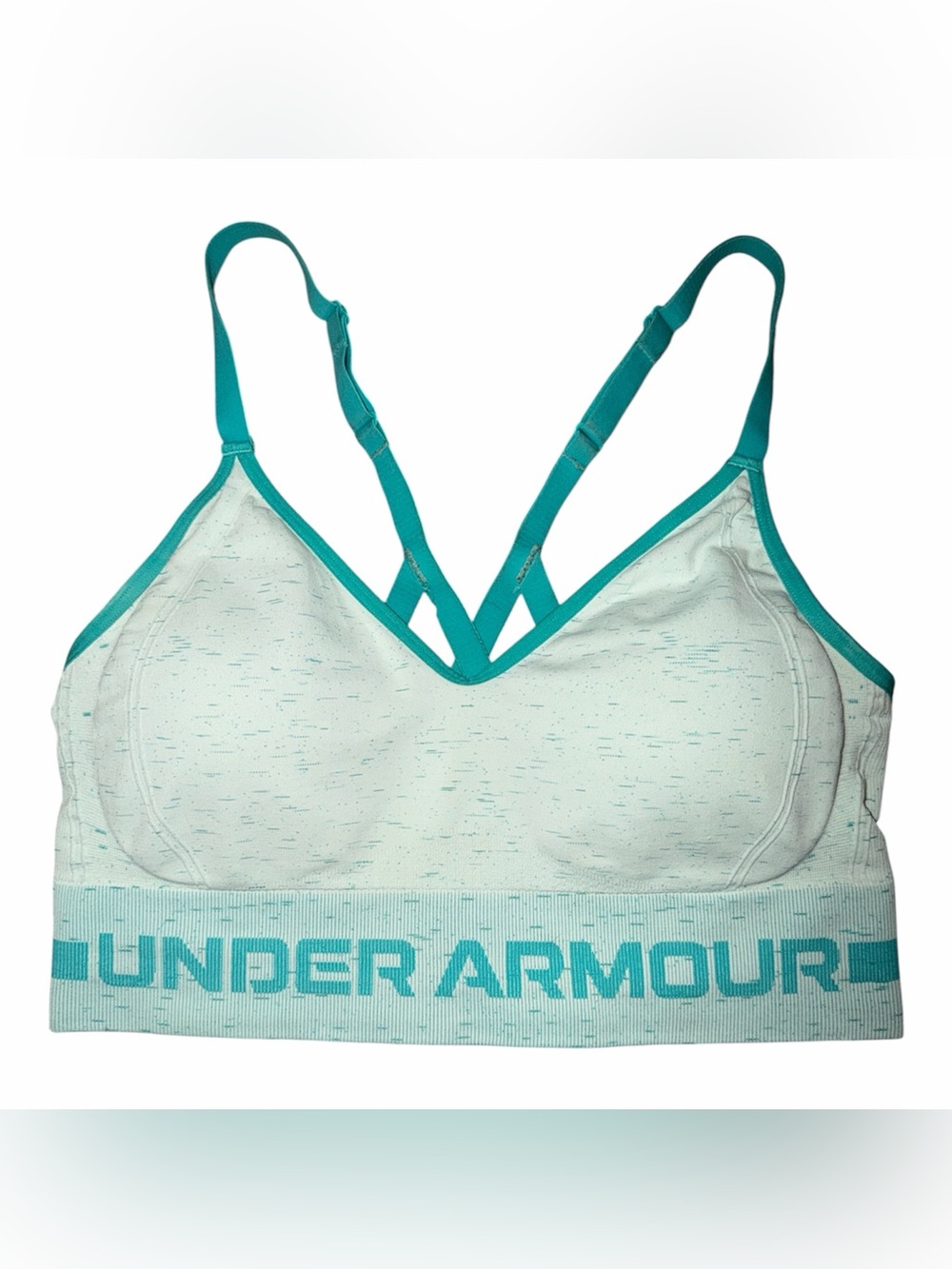 Under Armour Sports Bra Compression Performance Wear Women’s Large Sea Mist